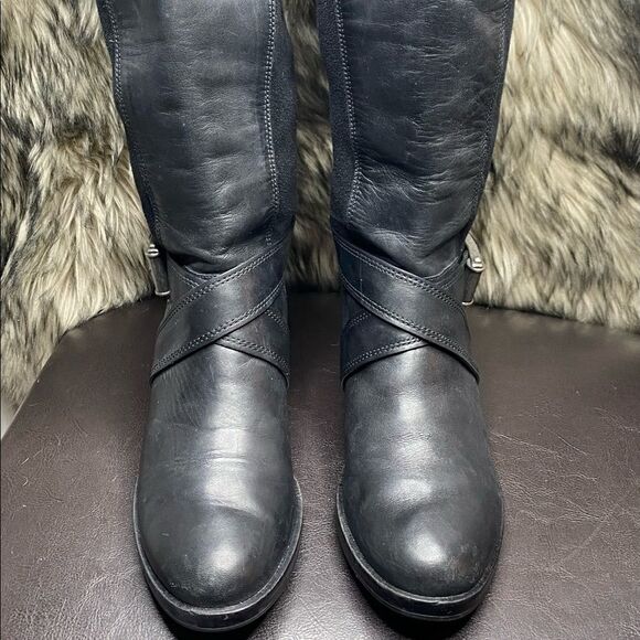 Cole Haan Air Whitley D36038 Black Leather Knee High Women Harness Boots Sz 5.5B - Picture 3 of 9